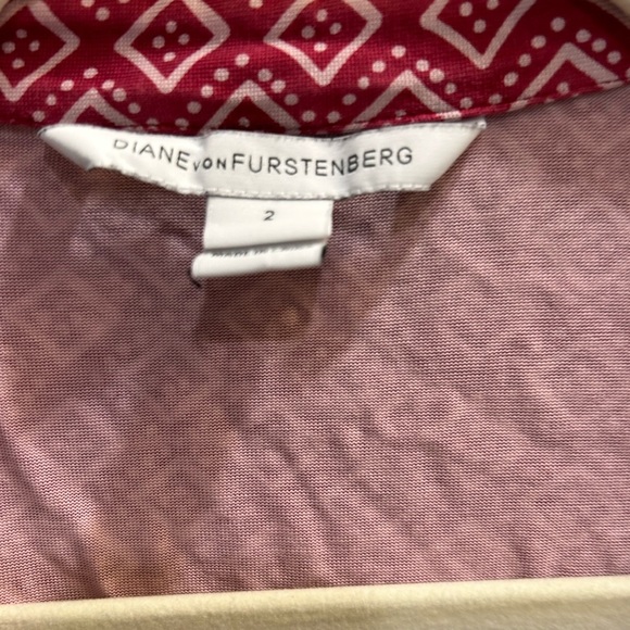 Diane Von Furstenberg Jilda Wrap Silk Dress Magenta Size 2 - Picture 7 of 9